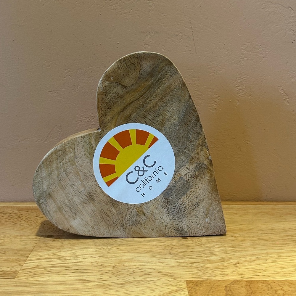 C&C CALIFORNIA Wood Heart Decor. Pink Checkerboard & Red Cherry Accents. NWTS - Picture 4 of 6